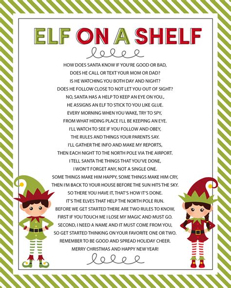 Elf On The Shelf Printable Story